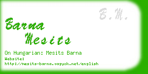 barna mesits business card